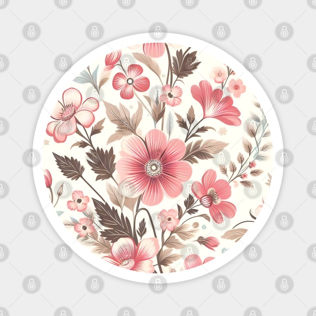 Pink Flowers Magnet by Jenni Arts